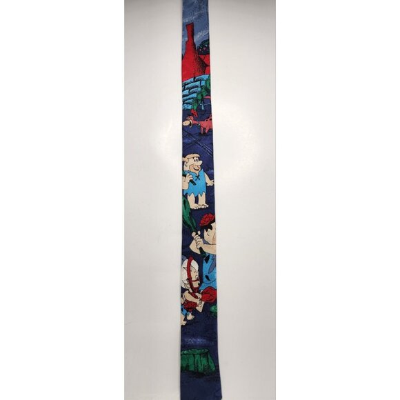 Vintage 58" Hanna Barbera The Flinstones Men's Tie Hand Made In Italy Baseball - Picture 6 of 8